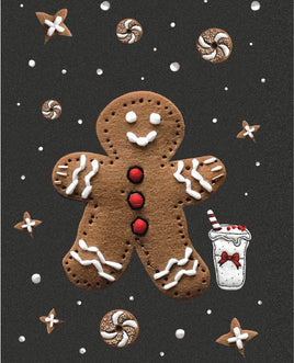 Printed Vinyl Panel 8.5x10.5 Winter Cookie with Milk