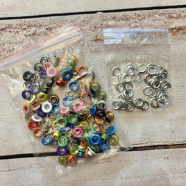 Colored metal 5mm eyelets 100pk