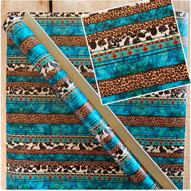 Turquoise and Animal Stripes