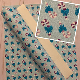 Christmas Candy Canes Purple Pink on Blue