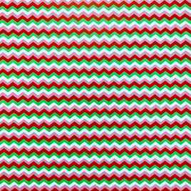 Chevron Pink Red Green White