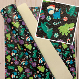 Christmas Dino on Black