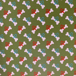 Christmas Dog Bones on Green