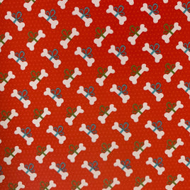 Christmas Dog Bones on Red