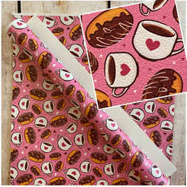 Coffee and Donuts on Dark Pink