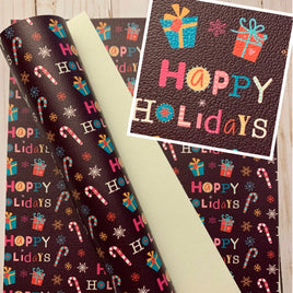 Christmas Happy Holidays on Dark Brown