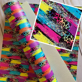 Leopard and Rainbow Brushstrokes