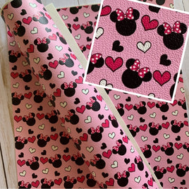 Ms Mouse Heads and Hearts on Light Pink
