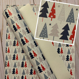 Grey Pink Red Trees on White