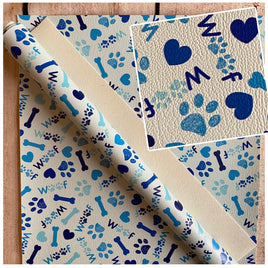 Woof Words Blue on Light Blue