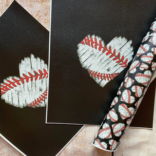 Panel Pack Baseball Hearts on Black