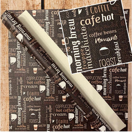 Coffee Words on Dark Brown