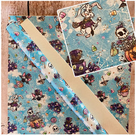 Halloween Alice Critters on Light Blue Sky