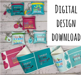 Embroidery Design for 4x4 Printed Vinyl Zipper bag with bag tags