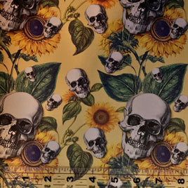 Printed Large Scale- Skulls and Sunflowers