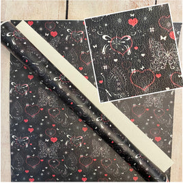 Butterflies and Hearts on Black