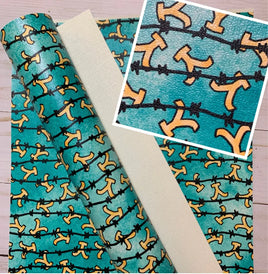 Barbed Wire and Y on Teal
