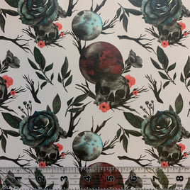 Printed Large Scale- Skulls and Roses