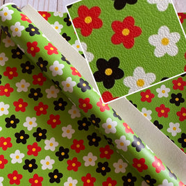 Ladybug Flowers on Green