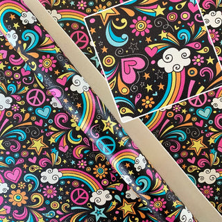 Peace Love and Rainbows on Black