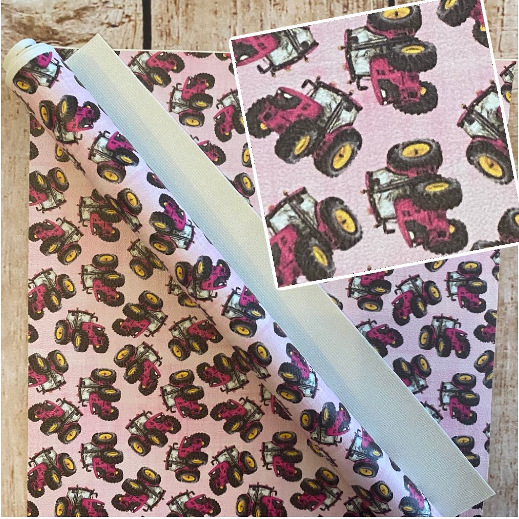 Tractors on Pink| Glitterbugfairy