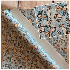 Winter Polar Bears on Blue