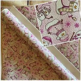 Winter Snowmen on Pink