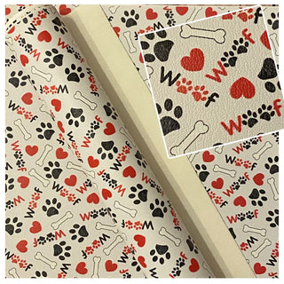 Woof Words Red and Black on Grey